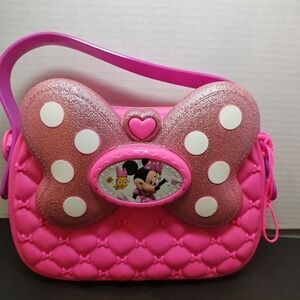 Disney Minnie Mouse Girls Just Play‎ Tote Bag With Handle Pink And Glittery